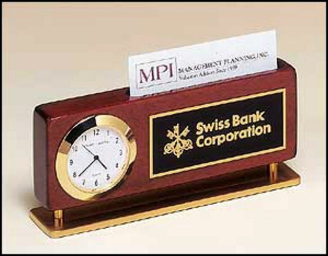 Desk Clock with Card Holder (2 3/8"x5 7/8")